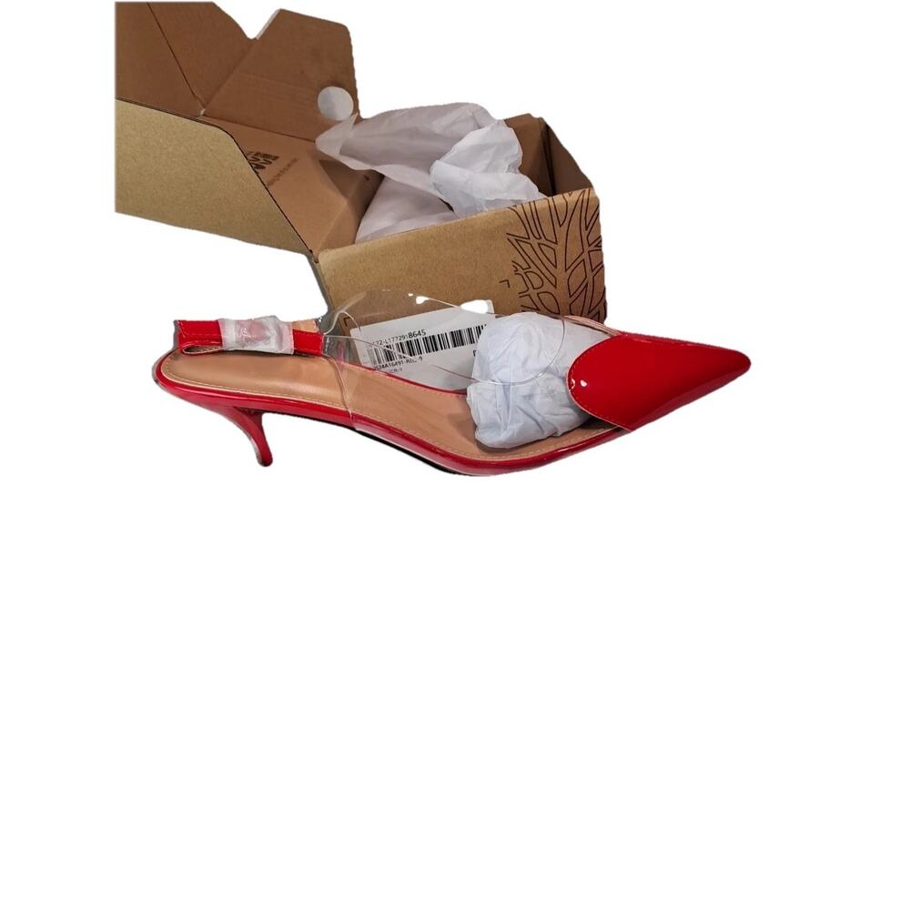 Kitten Heel Pumps Red Black faded ombre Pointed Toe size 9